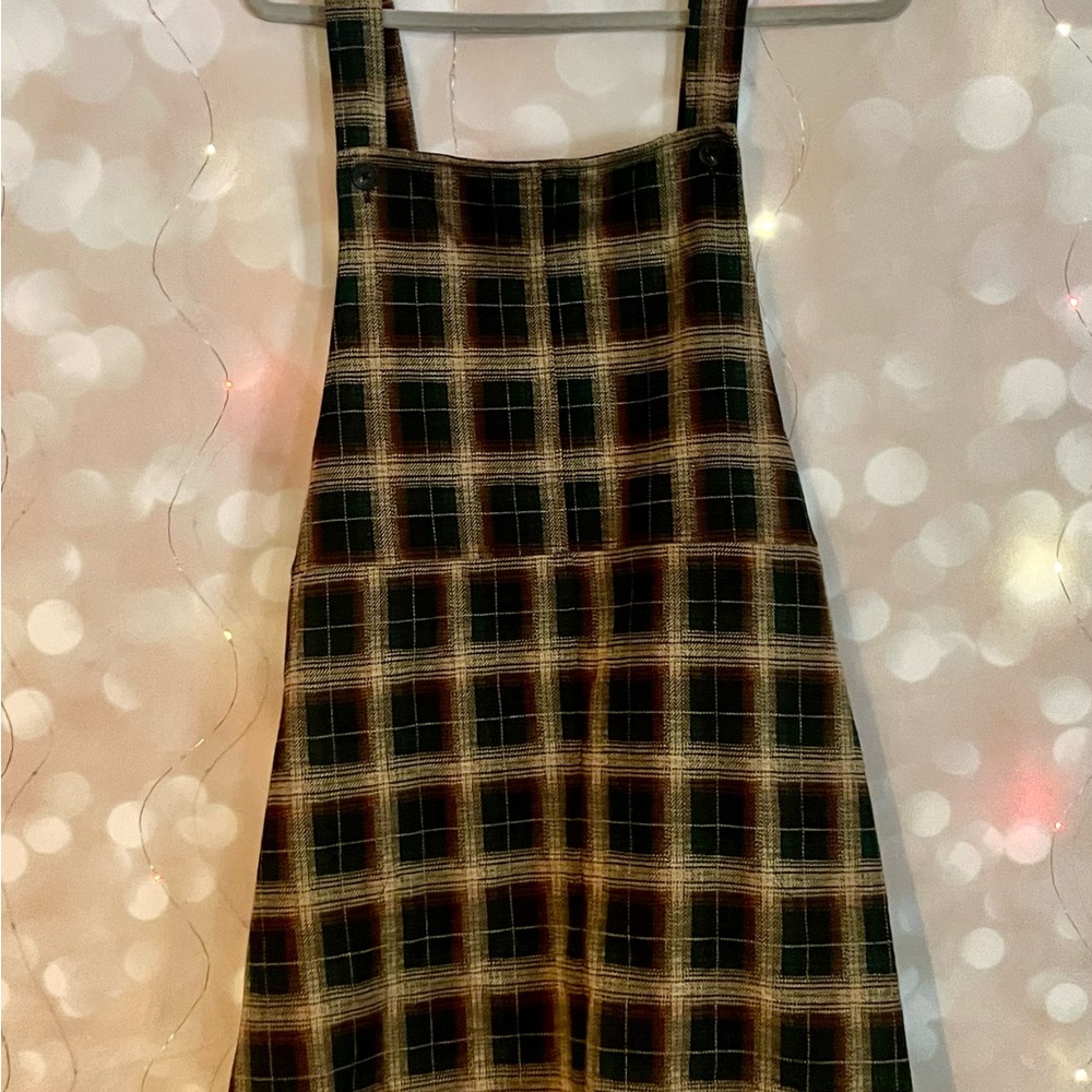 Chic Plaid Pinafore Dress